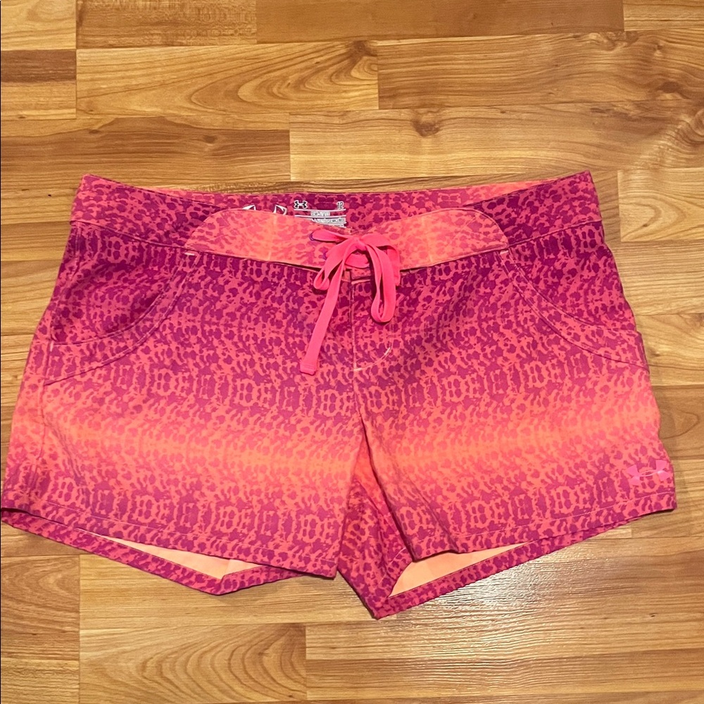 Under Armour 12 Pink and Orange Ombre Swim Shorts